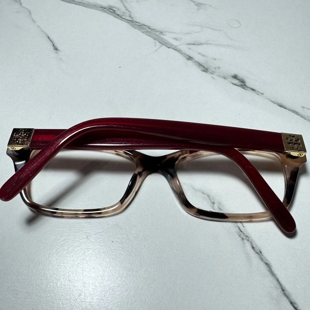 Tory Burch TY 2049 1363 Tortoise Burgundy Eyeglass Frames 51-17-135 Rectangular